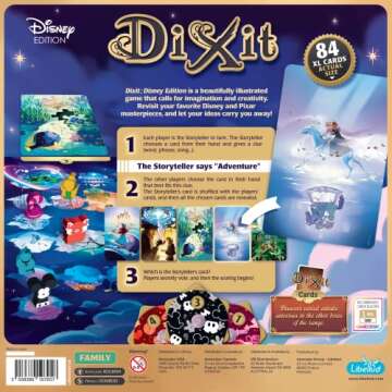 Dixit Disney Edition Storytelling Board Game - Fun Family Game Night, Creative Play for Ages 8+, 3-6 Players, 30 Minute Playtime by Libellud