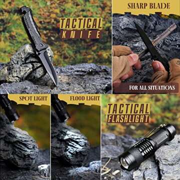 Gifts for Men Dad Husband Him, Survival Kit, Emergency Survival Gear and Equipment 14 in 1, Anniversary Birthday Gifts for Him Boyfriend, Hunting Fishing Camping Accessories, Cool Gadget