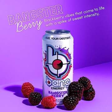 Bang Energy Bangster Berry, Sugar-Free Energy Drink, 16-Ounce (Pack of 12)