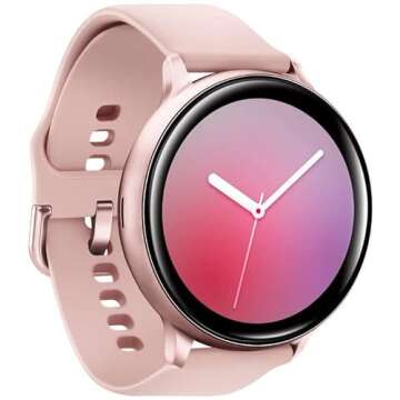 SAMSUNG Galaxy Watch Active 2 (40mm, GPS, Bluetooth) Smart Watch with Advanced Health Monitoring, Fitness Tracking, and Long lasting Battery, Pink Gold (Renewed)