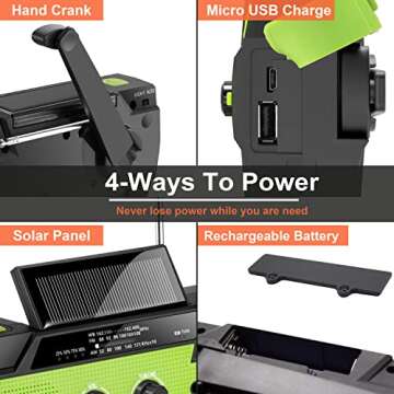 Emergency Hand Crank Weather Radio with Solar