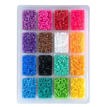 Perler 17605 Assorted Fuse Beads Kit with Storage Tray and Pattern Book for Arts and Crafts, Multicolor, 4001pcs