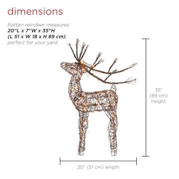 Outdoor Rattan Holiday Reindeer Lawn Decoration