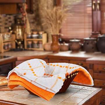 Utopia Towels Kitchen Towels [6 Pack], 15 x 25 Inches, 100% Ring Spun Cotton Super Soft and Absorbent Dish Towels, Tea Towels and Bar Towels (Orange)