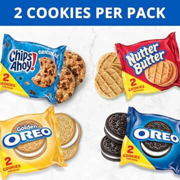 OREO Original, OREO Golden, CHIPS AHOY! & Nutter Butter Cookie Snacks Variety Pack, 56 Snack Packs (2 Cookies Per Pack)