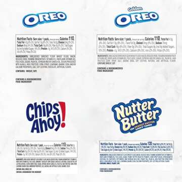 OREO Original, OREO Golden, CHIPS AHOY! & Nutter Butter Cookie Snacks Variety Pack, 56 Snack Packs (2 Cookies Per Pack)