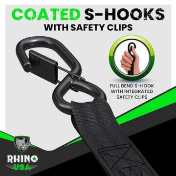 Rhino USA Retractable Tie Down Straps - 1,209lb Strength