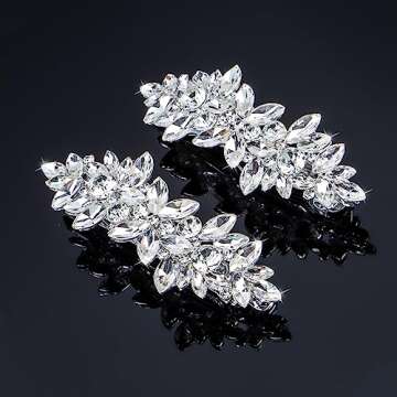 Rhinestone French Barrette Hair Pins for Women