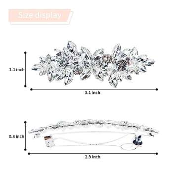 Rhinestone French Barrette Hair Pins for Women