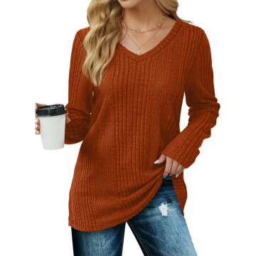 Womens Long Sleeve Tunics & Sweaters Fashion 2024