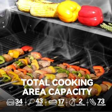 Royal Gourmet SG6002R 6-Burner Propane Grill with Sear Burner and Side Burner, Stainless Steel Cabinet Style Gas Grill with 71,000 BTU Output, for Outdoor Patio Garden Picnic Backyard Cooking, Silver