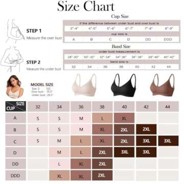 Vertvie Womens Seamless Bra No Underwire Comfort Push Up Bras Buttery Soft Wireless Bralette Full Coverage Sport Everyday Bra(Black,Small)