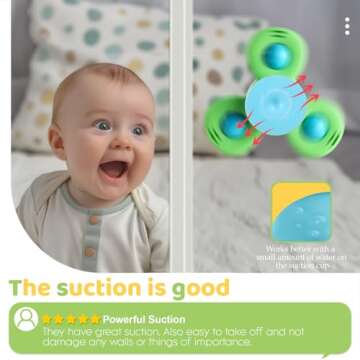 ALASOU Suction Cup Spinner Toys for Kids Ages 1-3