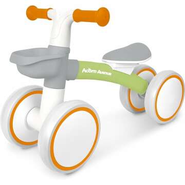 Baby Balance Bike for 1 Year Olds with Storage Basket - Perfect First Birthday Gift!