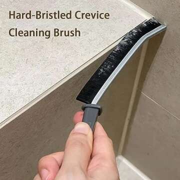 Koxuky Hard Bristle Crevice Cleaning Brush, Small Cleaning Brushes, Grout Cleaner Brush, Toilet Brush, Scrub Brush for Shower Tile, Skinny Gap Cleaning Tools for Household Use, Bathroom, Kitchen (3)