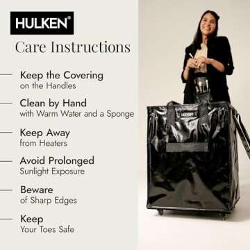 HULKEN Black Reusable Grocery Bag on Wheels