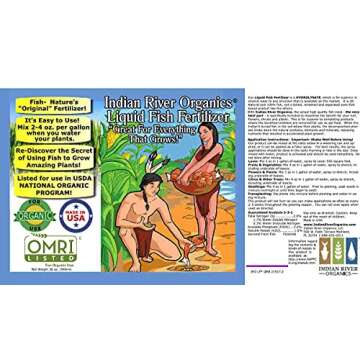 Indian River Organics OMRI Listed Organic, Hydrolyzed Liquid Fish Fertilizer, 1 Quart / 36 ounces net wt.