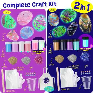 Glow in The Dark Rock Painting Art Kit for Kids