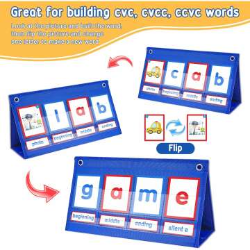 CVC Word Builder Pocket Chart for Kids Learning