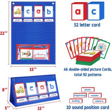 CVC Word Builder Pocket Chart for Kids Learning