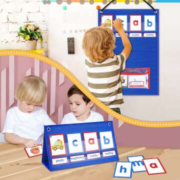 CVC Word Builder Pocket Chart for Kids Learning