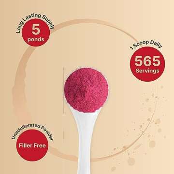 NatureBell Organic Beet Root Powder 5Lbs | 4,000mg Per Serving – Concentrated Whole Beet Root Source | High Dietary Nitrates – Raw Superfood Supplements – Great for Vegan Shakes & Smoothies – Non-GMO