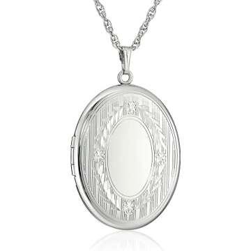 Sterling Silver Extra Large Engraved Necklace