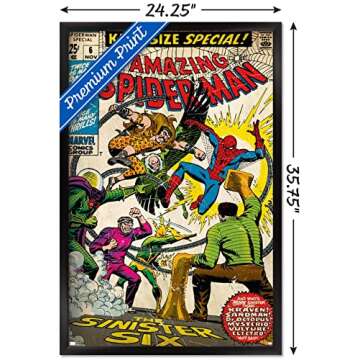 Trends International Marvel Comics - Spider-Man - Amazing Spider-Man #6 Wall Poster, 22.375" x 34", Black Framed Version