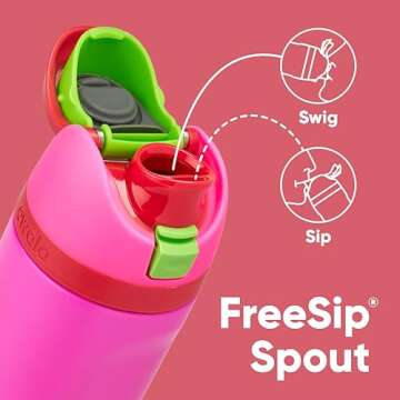 Owala Kids FreeSip Insulated Water Bottle with Straw - 16 oz, BPA-Free, All the Berries