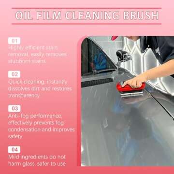 Lysoform Automotive Oil Film Cleaning Brush, Reusable Oil Film Cleaning Brush, One-Piece Automotive Oil Cleaning Brush, Rain and Fog Proof Glass Cleaning Board, 120ml Capacity (1Pc)