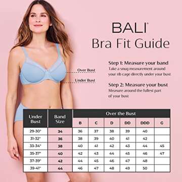 Bali Ultra Light Underwire Bra 36C - White