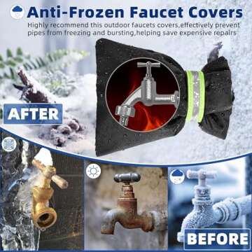 Outdoor Faucet Covers for Winter Freeze Protection 4 Pack Reusable Garden Faucet Cover Socks for Various Faucet Water Spigot Pipe Hose Bib,Waterproof Insulated Anti-Freeze Covers-Reflective Velcro