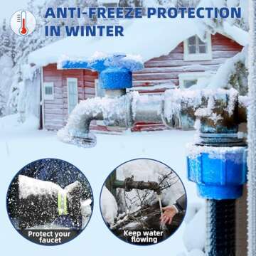 Outdoor Faucet Covers for Winter Freeze Protection 4 Pack Reusable Garden Faucet Cover Socks for Various Faucet Water Spigot Pipe Hose Bib,Waterproof Insulated Anti-Freeze Covers-Reflective Velcro