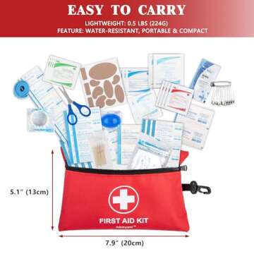 Atickyaid Mini First Aid Kit - 140 Piece Small First Aid Medical Kit for Car, Home, Office, Travel, Camping, Sports, Outdoor, School - Emergency First Aid Supplies and Survival Kit