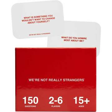 WE'RE NOT REALLY STRANGERS Card Game - 150 Conversation Cards for Adults, Teens, Couples, & Strangers - Fun Family Party Card Game & Icebreaker for Game Night or Date Night, Ages 15+, 2-6 Players