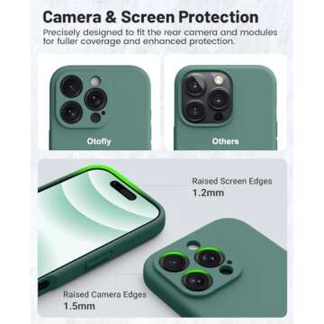 OTOFLY Compatible with iPhone 16 Pro Max Case, Compatible with MagSafe, Shockproof Magnetic Silicone Case for iPhone 16 Pro Max,[Military Grade Protection] [2 Pack Screen Protectors], Pine Green