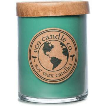 Eco Candle Co. Recycled Candle, Winter Wonderland, 18 oz. Double Wick - Scents of Pine, Spruce, & Fir - 100% Soy Wax, No Lead, Kraft Paper Label & Lid, Hand Poured, Midwest Grown Soybeans