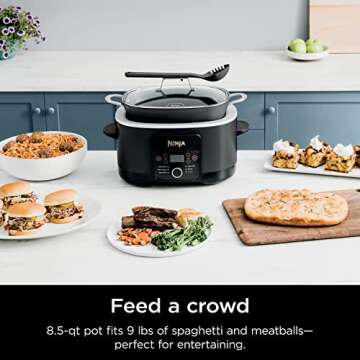 Ninja MC1010 Foodi PossibleCooker PLUS - Sous Vide & Proof 6-in-1 Multi-Cooker, with 8.5 Quarts, Slow Cooker, Dutch Oven & More, Glass Lid & Integrated Spoon, Nonstick, Oven Safe Pot to 500°F, Black