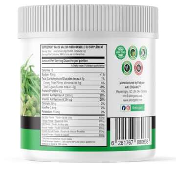 AKI Cruciferous Superfood Green Mix Powder - Made from Kale, Broccoli, Brussels Sprouts, Cabbage - Packed with Essential Phytonutrients & Vitamins (5.3oz/150g)