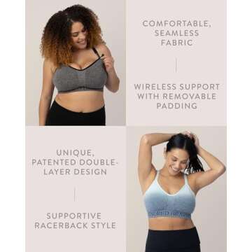 Kindred Bravely Sublime Nursing Sports Bra for Breastfeeding | Maternity Bras for Pregnancy, Nursing Bras for Breastfeeding (Grey Heather, Medium)