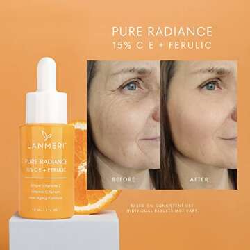 Vitamin C Serum With Ferulic Acid: CE Ferulic Face Serum With 15% Ascorbic Acid, Vitamin E, Hyaluronic Acid - Vit C Serum for Deep Hydration, Brightening, Anti-aging, Anti Wrinkle, Skin Repair 1 Fl Oz