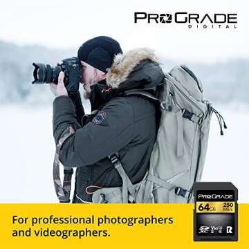 Prograde Digital SD UHS-II 64GB Card V60 –Up to 130MB/s Write Speed and 250 MB/s Read Speed | for Professional Vloggers, Filmmakers, Photographers & Content Curators