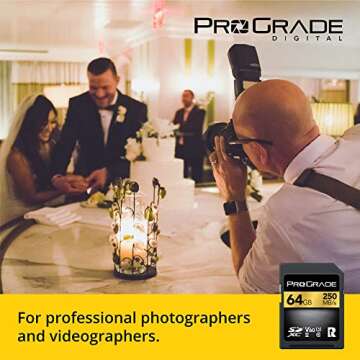 Prograde Digital SD UHS-II 64GB Card V60 –Up to 130MB/s Write Speed and 250 MB/s Read Speed | for Professional Vloggers, Filmmakers, Photographers & Content Curators