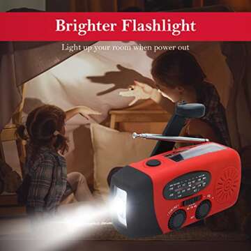 Hand Crank Radio & LED Flashlight for Emergencies