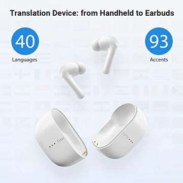 Timekettle M3 Language Translator Earbuds, Two-Way Translator Device with APP for 40 Languages and 13 Offline Translation Packs, Fast Reaction with Revolutionary Al Semantic Tech (Offline Version)