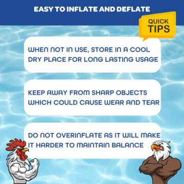 SCS Direct Chicken Fight Inflatable Pool Float Game Set - Includes 2 Giant Battle Ride-Ons - Flip Your Friends to Win- Perfect for Outdoor Swimming Party Activities Fun w/Kids Family Adults, Xmas Gift