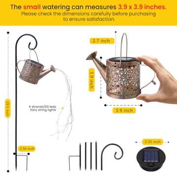 Solar Lights Outdoor Decorative, Metal Solar Watering Can Lights Waterproof