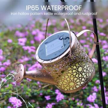 Solar Lights Outdoor Decorative, Metal Solar Watering Can Lights Waterproof