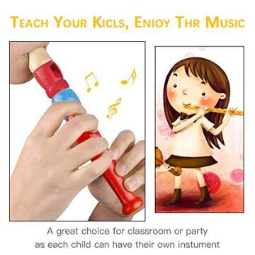 2 pcs Small Wooden Recorders for Toddlers, Colorful Piccolo Flute for Kids,Learning Rhythm Musical Instrument,Sealive Baby Early Education Music Sound Toys for Autism or Preschool Child (Random Color)