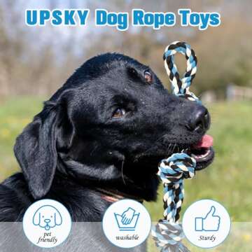 UPSKY Dog Rope Toys Dog Grinding Teeth 2 Nearly Indestructible Dog Toys, Rope Toy for Large Dogs, Dental Cleaning Chew Toys, Dog Tug Toy for Boredom, Dog Rope Toy for Aggressive Chewers (2 Packs)